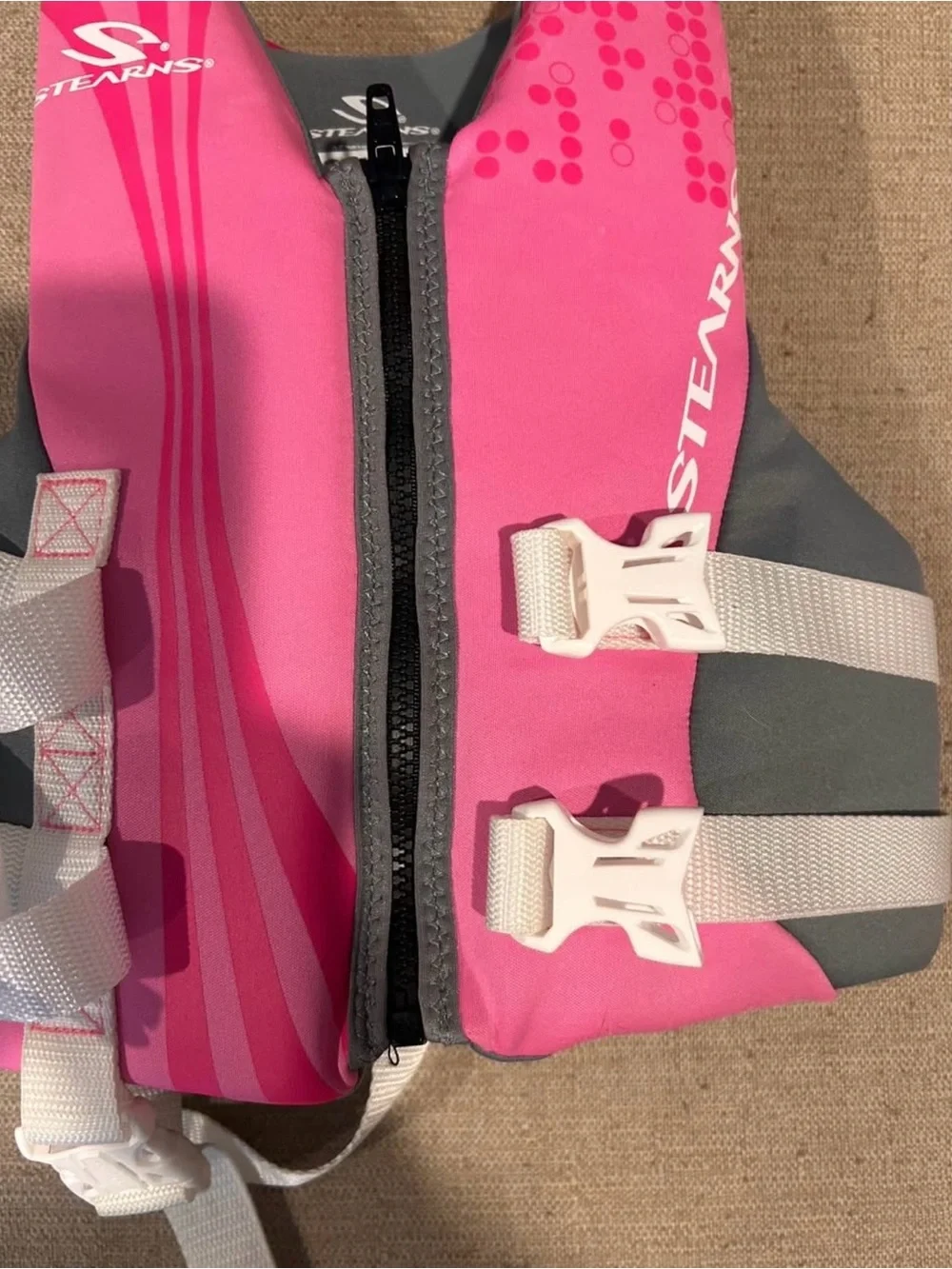 Stearns Kids Pink & Gray Life Jacket - Child Personal Flotation Device
